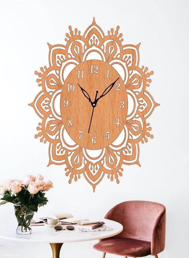 ADK Trendy Roman Wooden Clock, Wood Carving MDF Design Wall Clock, Perfect for Office, Classroom, Bedroom, Living Room, Kitchen, Restaurant,Hotel etc - Image 4
