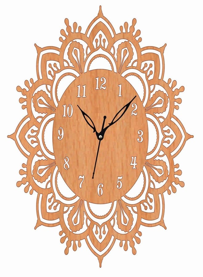 ADK Trendy Roman Wooden Clock, Wood Carving MDF Design Wall Clock, Perfect for Office, Classroom, Bedroom, Living Room, Kitchen, Restaurant,Hotel etc - Image 1