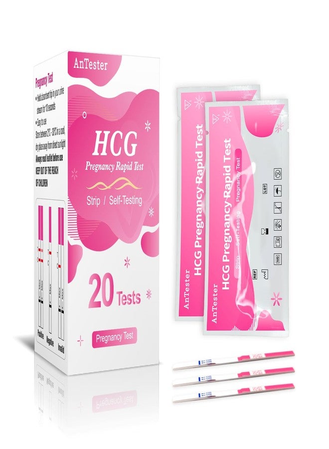 مجموعة شرائط اختبار الحمل AnTester (20 شريطًا) مع أكواب جمع البول، شرائط اختبار hCG - مجموعة اختبارات الحمل المنزلية السريعة للكشف المبكر عن الحمل (10 وحدة دولية/مل) - Image 2