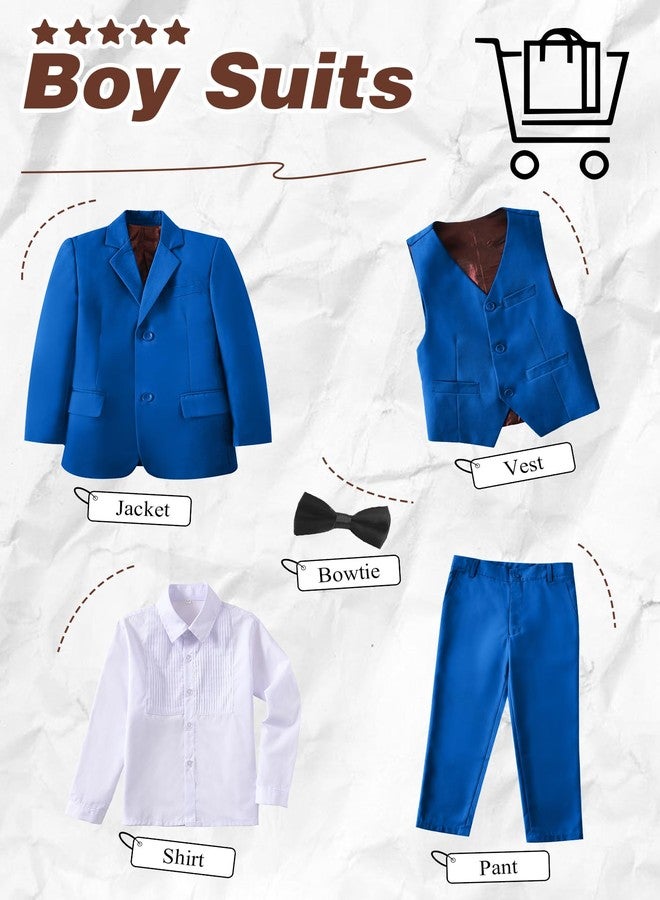 YuanLu Yanlu Kids Suit for Baby Boys Ring Bearer Outfit for Wedding Silm Fit Tuxedo Toddler Boy Homecoming Dresswear Youth Royal Blue Suits Size 10 - Image 3