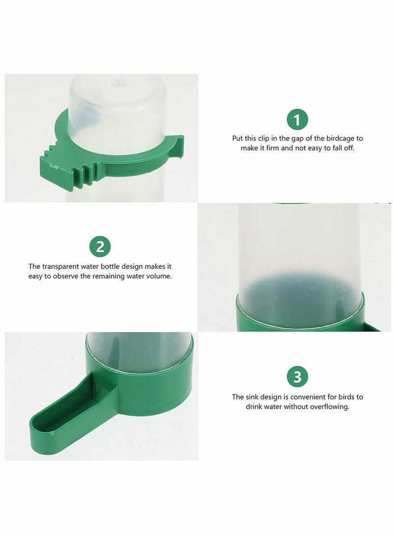 SYOSI مغذي طيور تلقائي زجاجة ماء طيور شارب حاوية موزع طعام طائر أداة شرب بلاستيكية مغذي شارب مشبك - Image 5