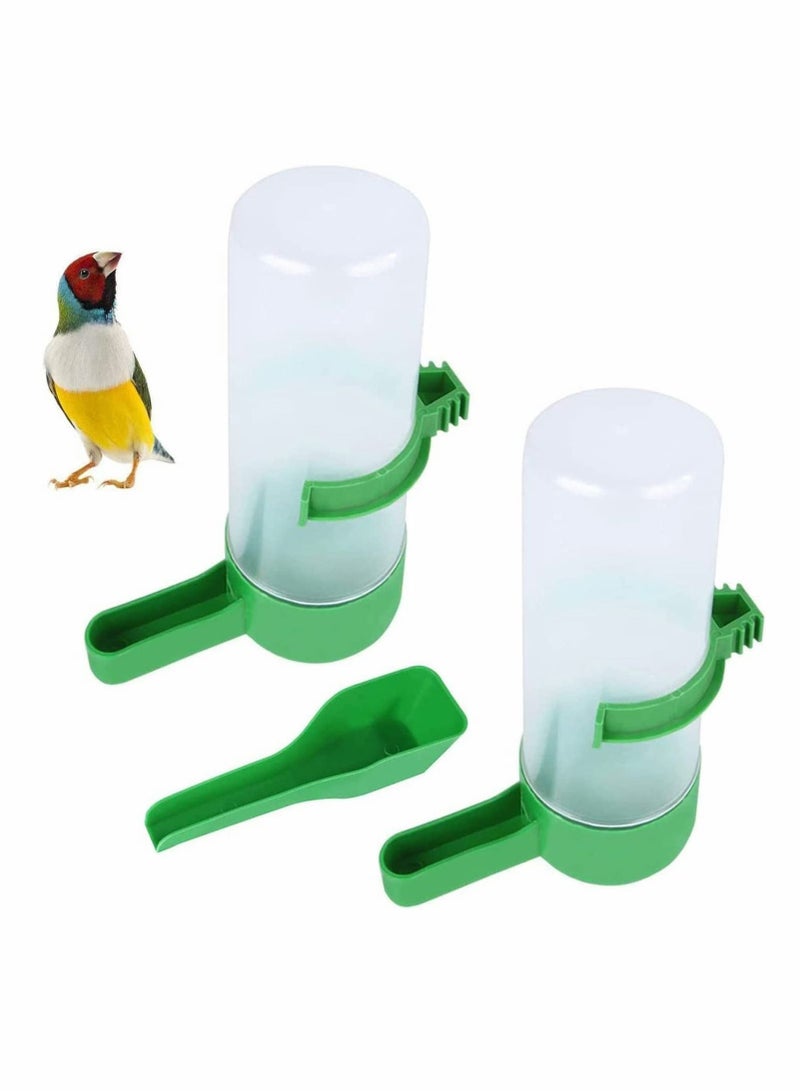 SYOSI مغذي طيور تلقائي زجاجة ماء طيور شارب حاوية موزع طعام طائر أداة شرب بلاستيكية مغذي شارب مشبك - Image 1