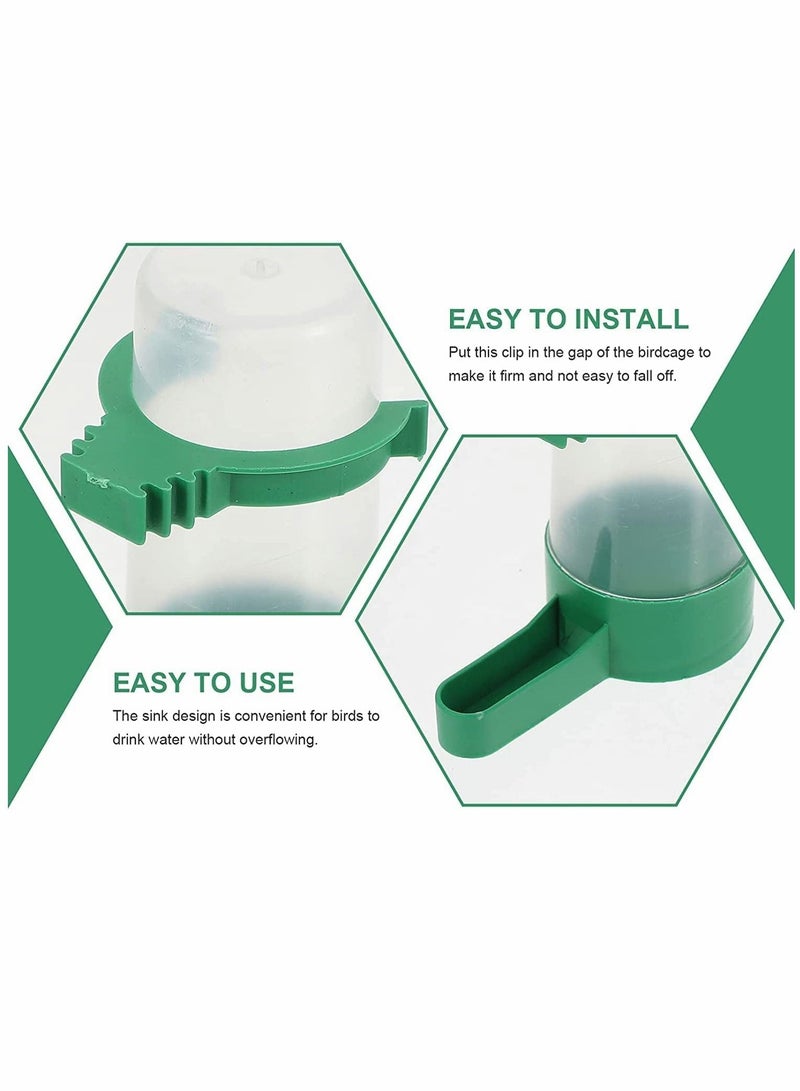 SYOSI مغذي طيور تلقائي زجاجة ماء طيور شارب حاوية موزع طعام طائر أداة شرب بلاستيكية مغذي شارب مشبك - Image 3