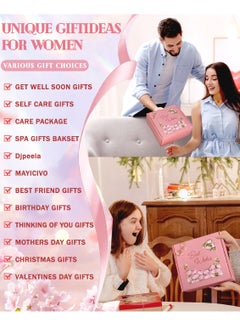 MANETTA Valentine's Day Gifts for Her, Gifts for Women, Self Care Get Well Gift Basket, Rose Spa Gift Baskets for Women, Gift Basket for Sister Girlfriend (Pink)  - Image 2