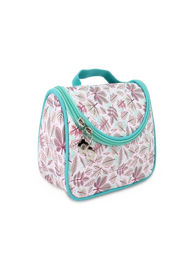 Ayaha Floral Print Cosmetics Pouch Makeup Pouch Vanity Case Jewellery Pouch Stationery Pencil Case Travel Organiser Travel Pouch Bridal Gift (Green) - Image 1