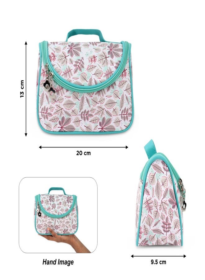 Ayaha Floral Print Cosmetics Pouch Makeup Pouch Vanity Case Jewellery Pouch Stationery Pencil Case Travel Organiser Travel Pouch Bridal Gift (Green) - Image 4