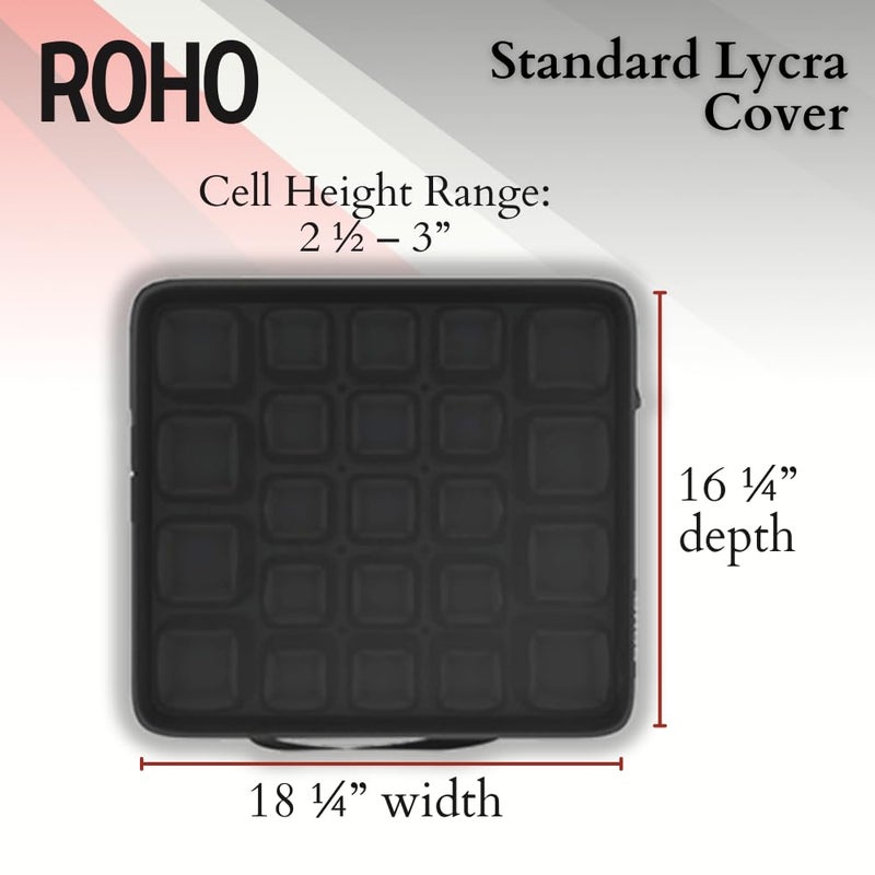 ROHO MOSAIC Cushion, Standard, Inflatable Seat Cushion for Office Chair, Wheelchair, Cars, Home Living, & Back Pain Support, Adjustable Cushion with Stretchable Cover & Non-Skid Bottom, 18" x 16" - Image 2