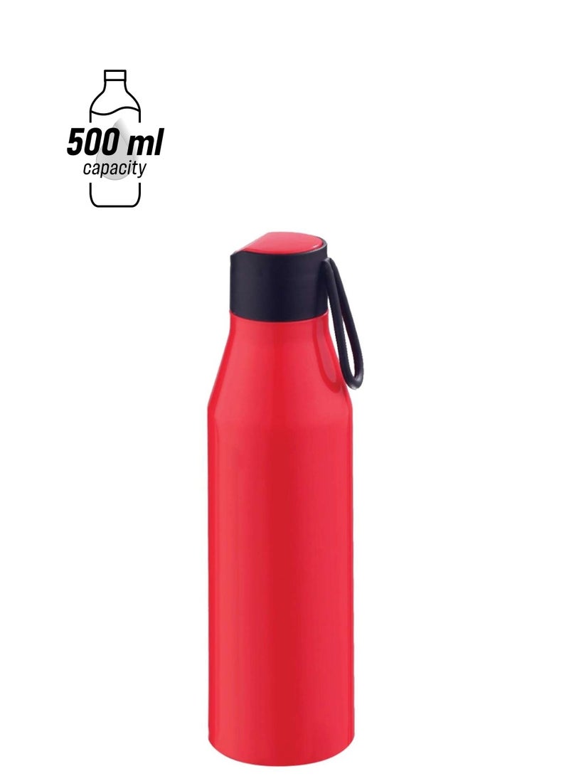 SELVEL زجاجة مياه بلاستيكية بولت حمراء، Pwb001، 500مل - Image 1