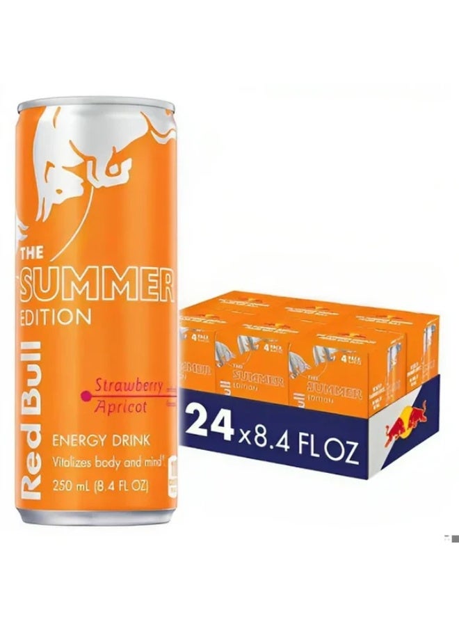 Red Bull The Summer Edition Energy Drink Strawberry Apricot Cans - 24x250ml