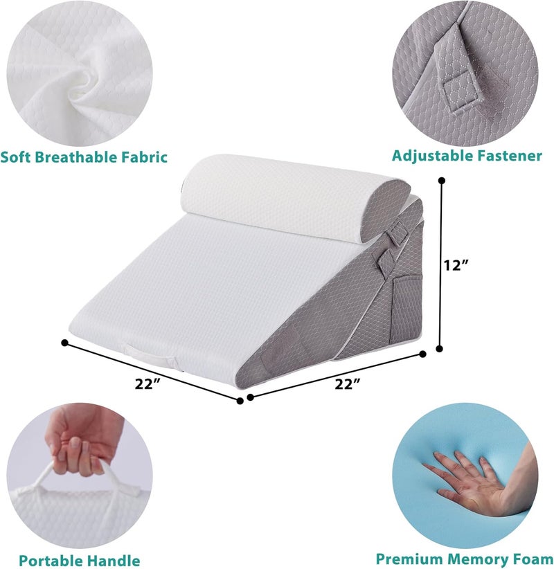 Bedluxe 3PCS Orthopedic Wedge Pillow Set - Image 4