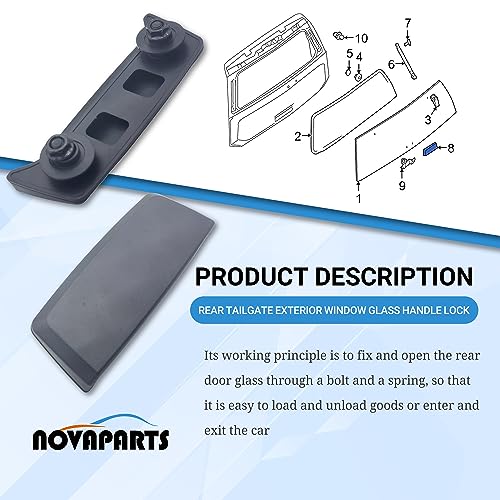 NOVAPARTS Rear Tailgate Exterior Window Glass Handle Lock for 2004-2015 Nissan Armada Pathfinder 2004-2010 Infiniti QX56 903367S000 90336-7S000 - Image 5