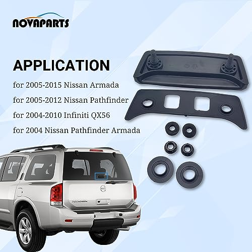 NOVAPARTS Rear Tailgate Exterior Window Glass Handle Lock for 2004-2015 Nissan Armada Pathfinder 2004-2010 Infiniti QX56 903367S000 90336-7S000 - Image 3