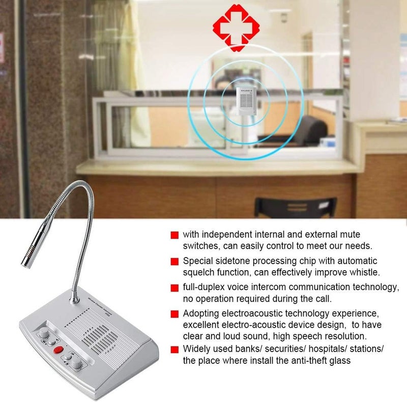 woobles Dual Way Intercommunication Microphone, Counter Window Intercom Mic Speaker with Automatic Call Control and High Speech Resolution for Bank Office Hospital Station Shop US - Image 5