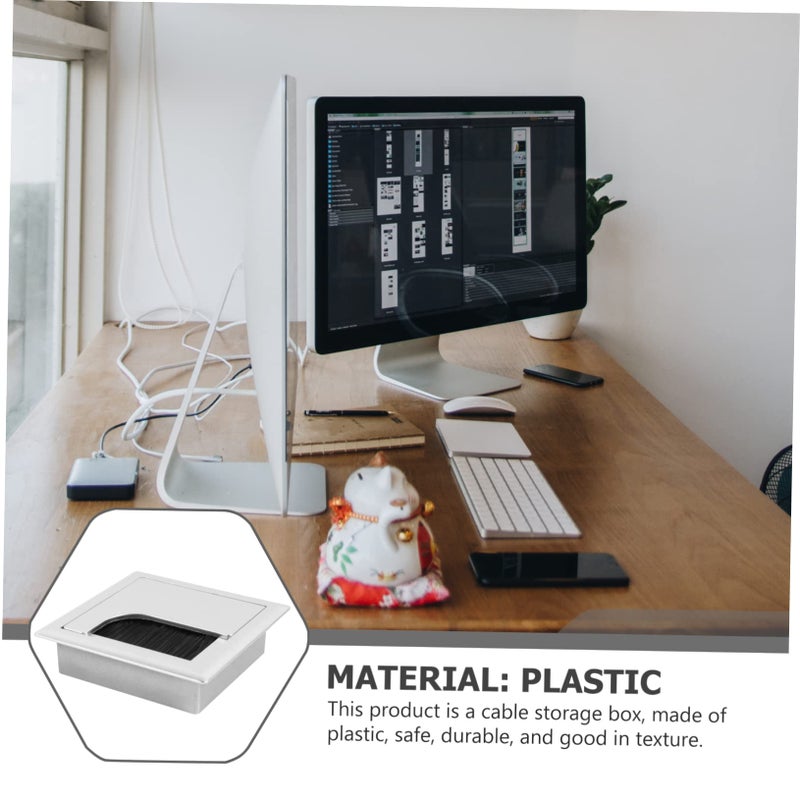 4Pcs Cable Hole Cover Organizer Wire Storage Box For Desk Cord Management - Image 5