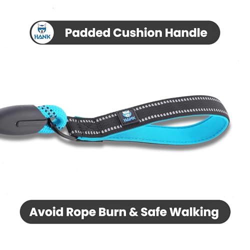 HANK Dog Leash | 3M Reflective Leash for Dogs | Heavy Duty Dog Rope for Small to Large Dogs | Comfortable Padded Handle 5 Feet (Cyan Blue + New Version, Large - Suitable Upto (18-80KG)) - Image 4