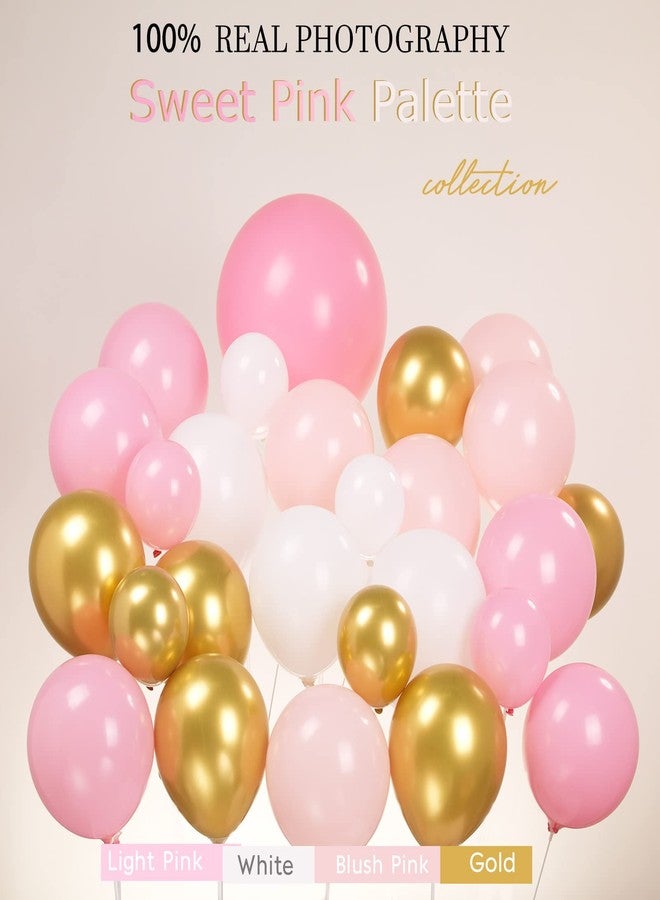 kozee Pink and White Gold Grad Balloon garland arch kit 145pcs With Large Gold Star GRAD Letter balloons for 2025 graduations decorations Prom girl's birthday party supplies - Image 2