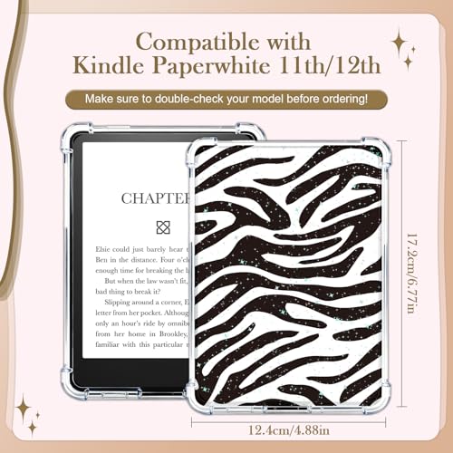 Rngmsi Insert Cardstock for Clear Case - 12Pcs Fashionably Simple Cardstock Inserts Compatible with Kindle Paperwhite 11th-12th, 50Pcs Reading Books Stickers for E-Reader Clear Back Cover Accessories - Image 2