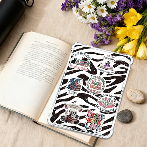 Rngmsi Insert Cardstock for Clear Case - 12Pcs Fashionably Simple Cardstock Inserts Compatible with Kindle Paperwhite 11th-12th, 50Pcs Reading Books Stickers for E-Reader Clear Back Cover Accessories - Image 5