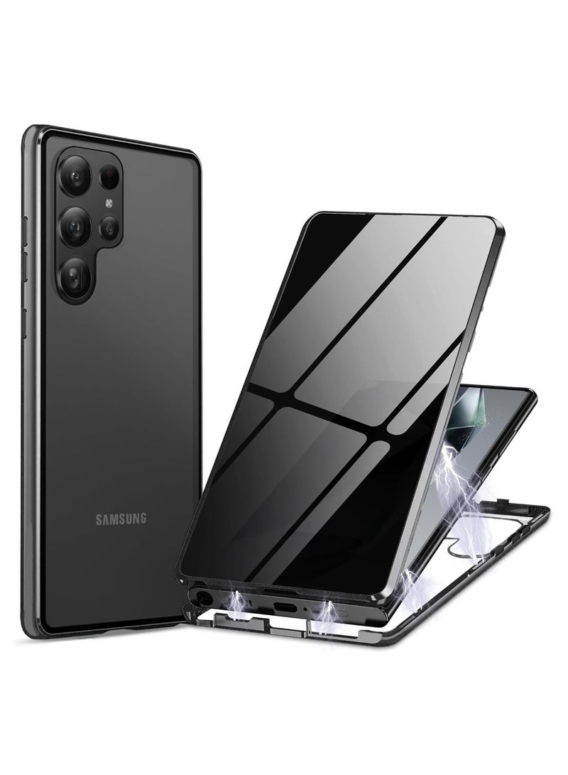 عام حافظة سامسونج جالاكسي S24 Ultra مغناطيسية للخصوصية، غطاء مغناطيسي مضاد للتجسس، غطاء شاشة كامل مع زجاج مقاوم للكسر على الجانبين - Image 1