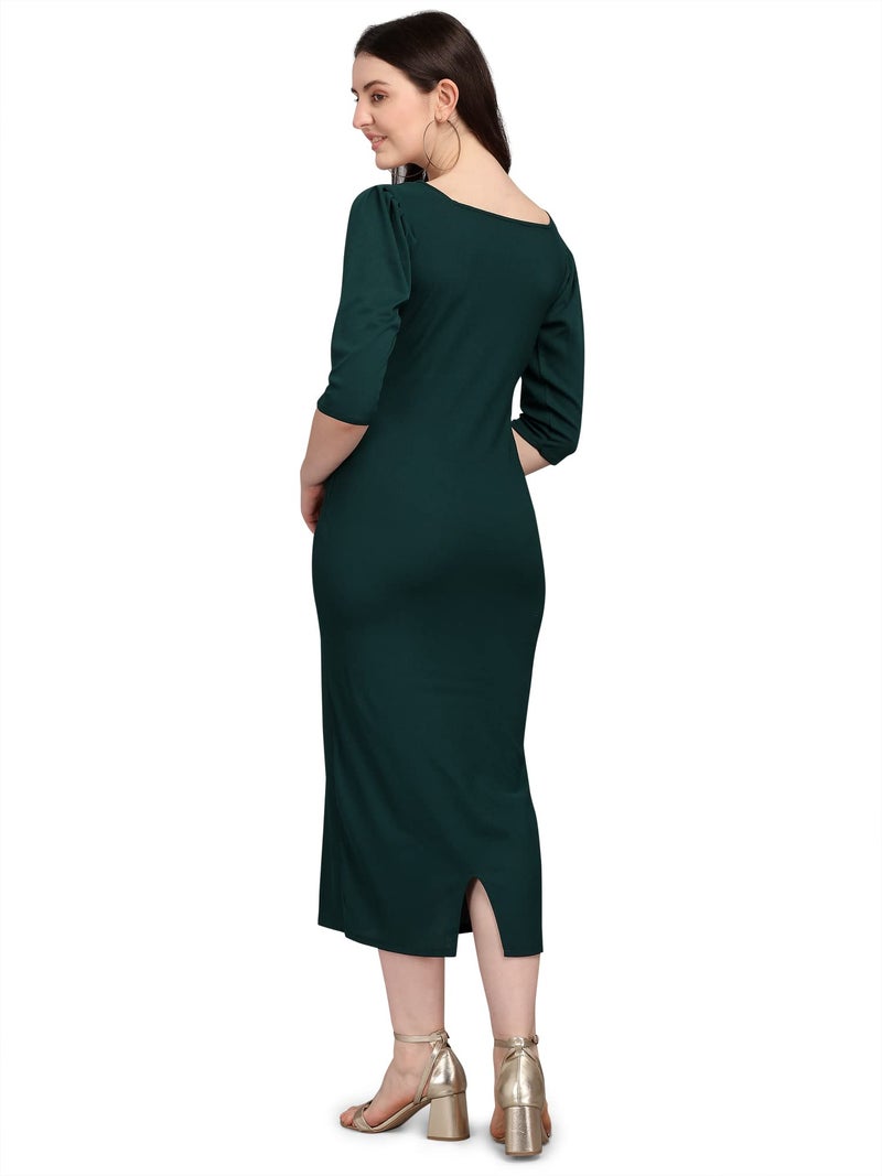 PURVAJA Women's Midi Dress (Ruby-135-GN-S_Green_S) - Image 2