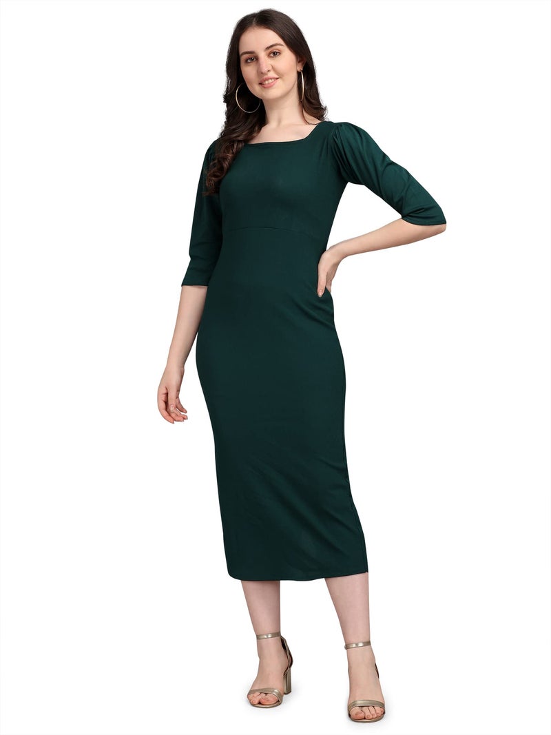 PURVAJA Women's Midi Dress (Ruby-135-GN-S_Green_S) - Image 5