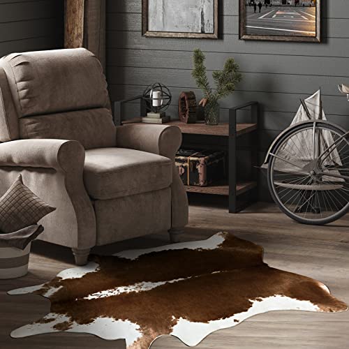 HOMORE Cowhide Rug, Cute Cow Print Rug for Living Room Faux Cow Hide Animal Print Carpet for Bedroom Office Table, 3.6 x 2.3 Feet, Khaki Brown - Image 3