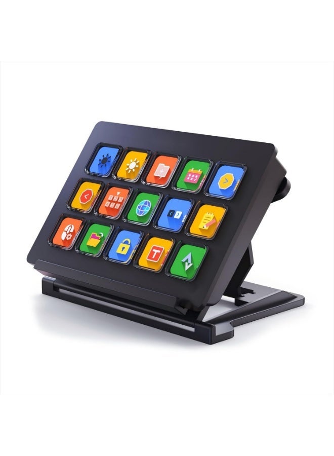 MiraBox Stream Dock Slim, Stream Controller Deck with 15 Macro Keys Customizable for Content Creators Gamers, Programmable Macro Keyboard, Trigger Actions In OBS Twitch YouTube, Compatible with PC & Mac - Image 1