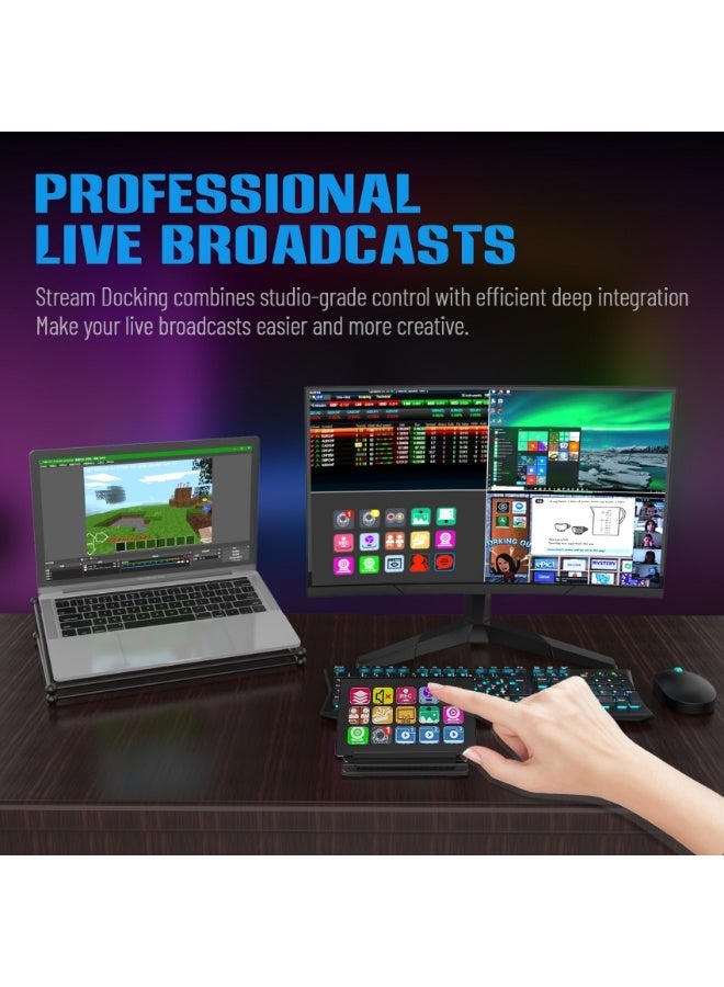 MiraBox Stream Dock Slim, Stream Controller Deck with 15 Macro Keys Customizable for Content Creators Gamers, Programmable Macro Keyboard, Trigger Actions In OBS Twitch YouTube, Compatible with PC & Mac - Image 3