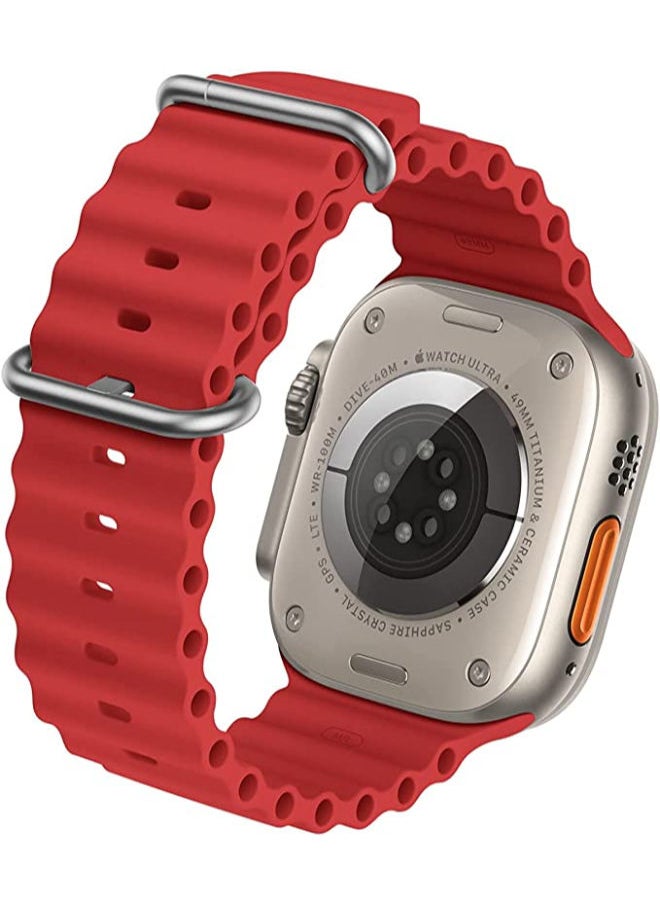 SHOPI - Newest Silicone Ocean Watch Band For Apple Watch Series 8 7 6 5 4 3 2 1 SE Compatible With Apple Watch Band 38mm 40mm 41mm Replacement Women Mens, Sport  slides Strap for iWatch Ultra - Image 1