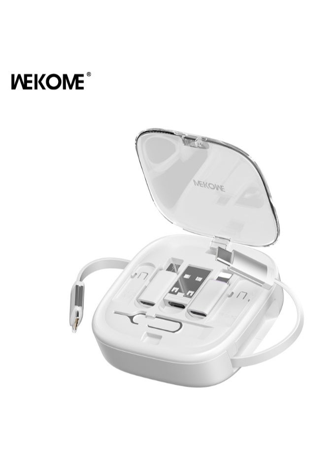 WEKOME WDC-15  3-in-1 Fast Charging Cable with Type-C, Micro USB, and IP Port for Cell Phones and More - Transparent Luminous Multi-Charging Cord