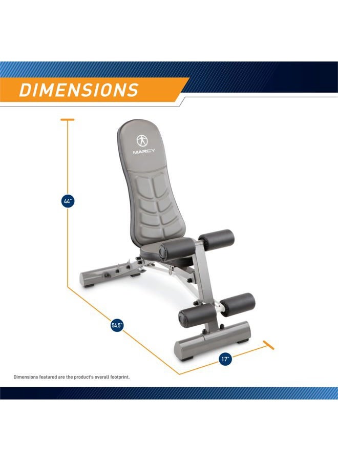 Marcy Deluxe Foldable Utility Bench Gym Equipment - SB-10100, Black - Image 2