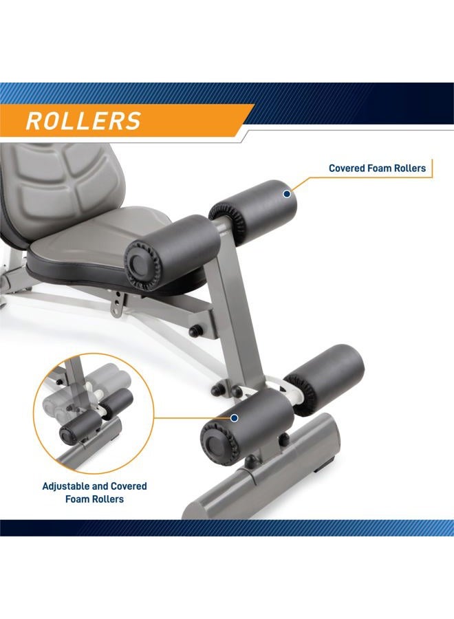 Marcy Deluxe Foldable Utility Bench Gym Equipment - SB-10100, Black - Image 4