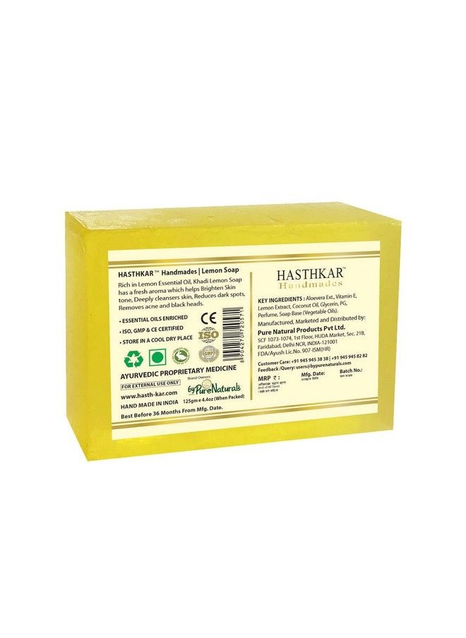 byPurenaturals Hasthkar Handmades Handmade Premium Natural Herbal Lemon Soap 125Gm  - Image 3
