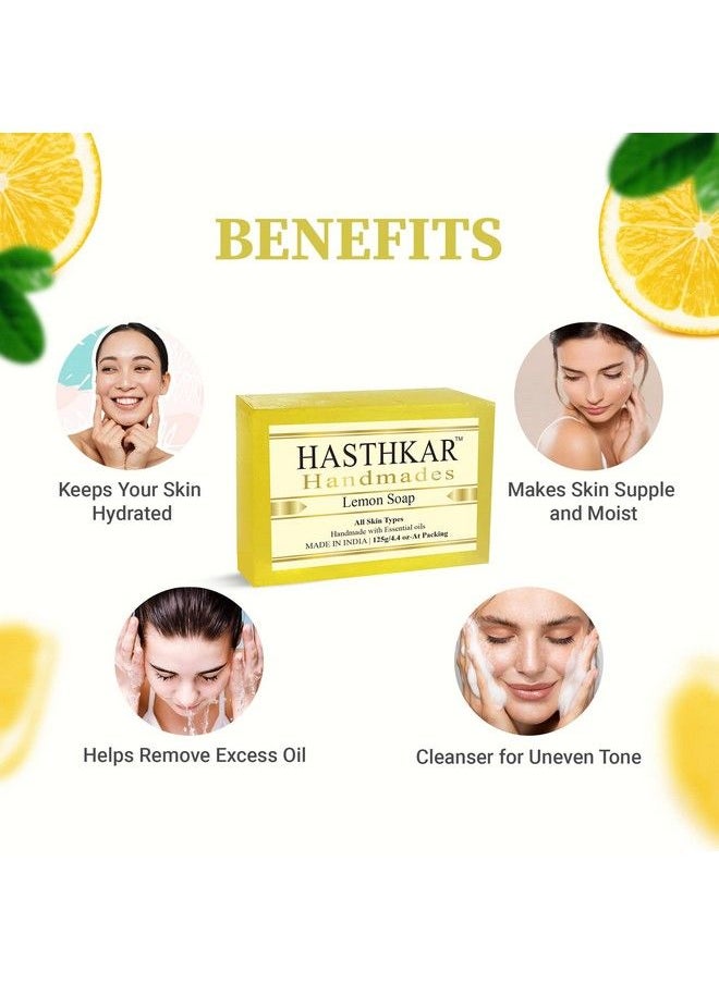 byPurenaturals Hasthkar Handmades Handmade Premium Natural Herbal Lemon Soap 125Gm  - Image 5