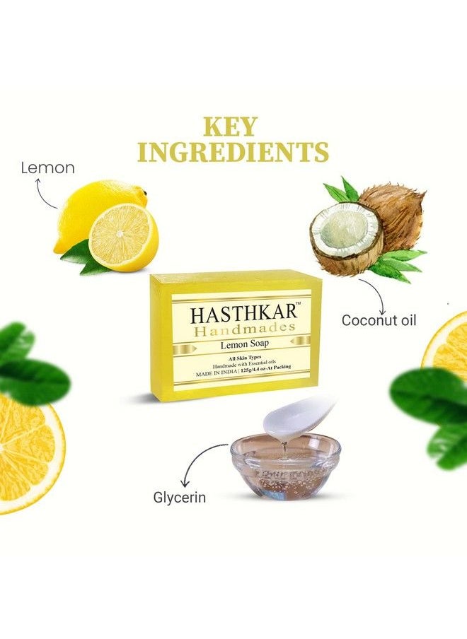 byPurenaturals Hasthkar Handmades Handmade Premium Natural Herbal Lemon Soap 125Gm  - Image 4