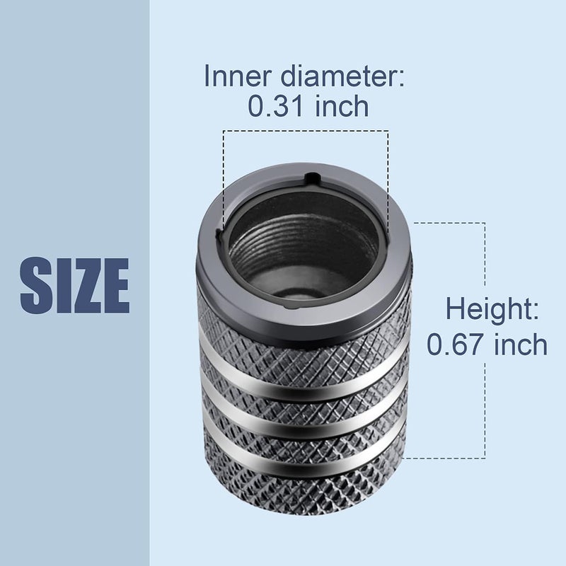 DECURCAR Tire Valve Stem Cap Cover - (5 Pack) Tire Air Cap Metal with Plastic Liner Corrosion Resistant Leak-Proof American Flag for Car Truck Motorcycle Bike Grey - Image 3