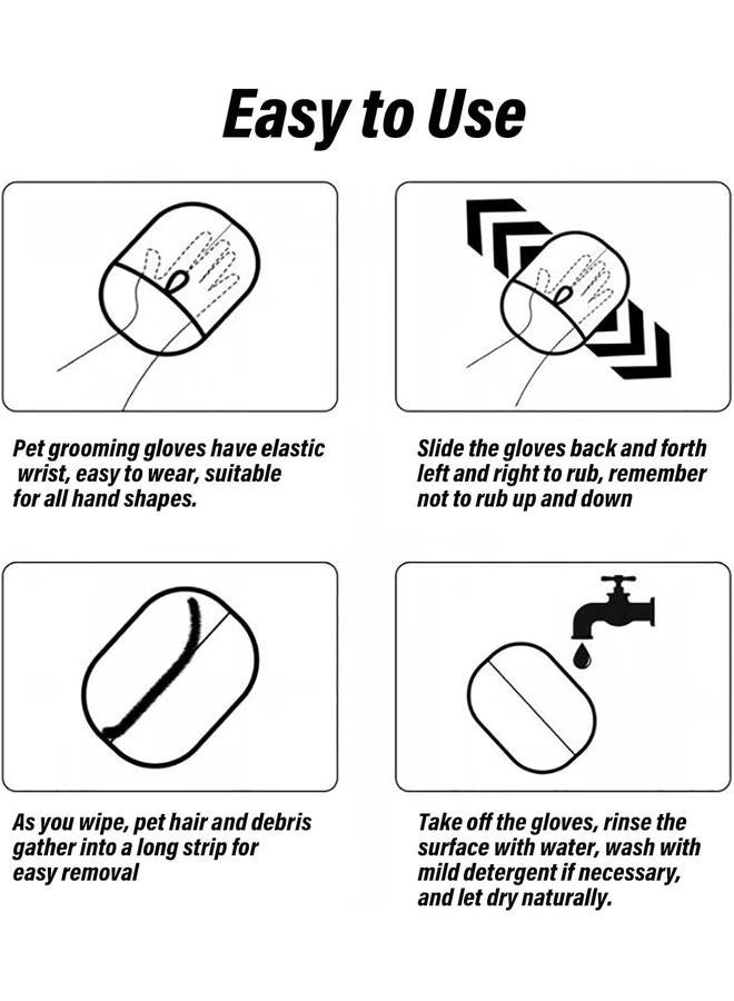 Pet Hair Remover Glove, Pets Double Sided Grooming Glove, Electrostatic Pet Hair Removal Gloves, Pets Hairs Remover Gloves for Dog & Cat Washing, Deshedding, Grooming (1PC) - Image 4