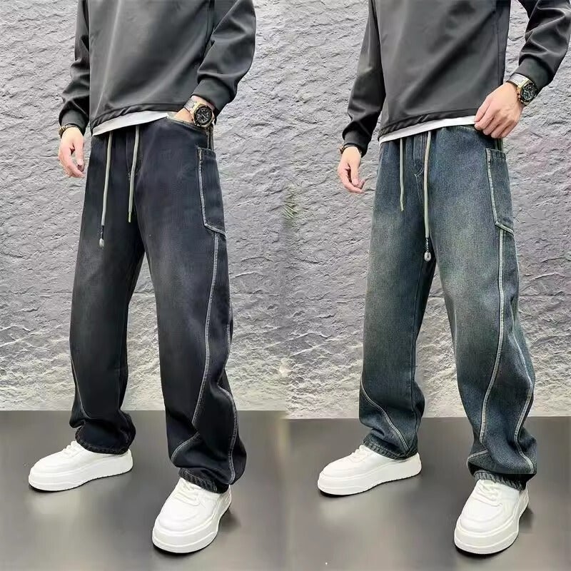 Unisex Classic Denim Jeans Loose Fit Daily Outdoor Wear - Image 5