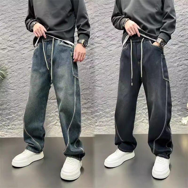 Unisex Classic Denim Jeans Loose Fit Daily Outdoor Wear - Image 2
