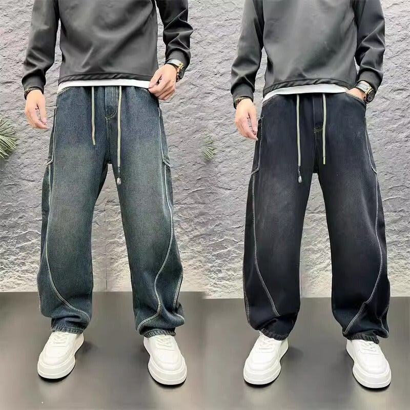 Unisex Classic Denim Jeans Loose Fit Daily Outdoor Wear - Image 4