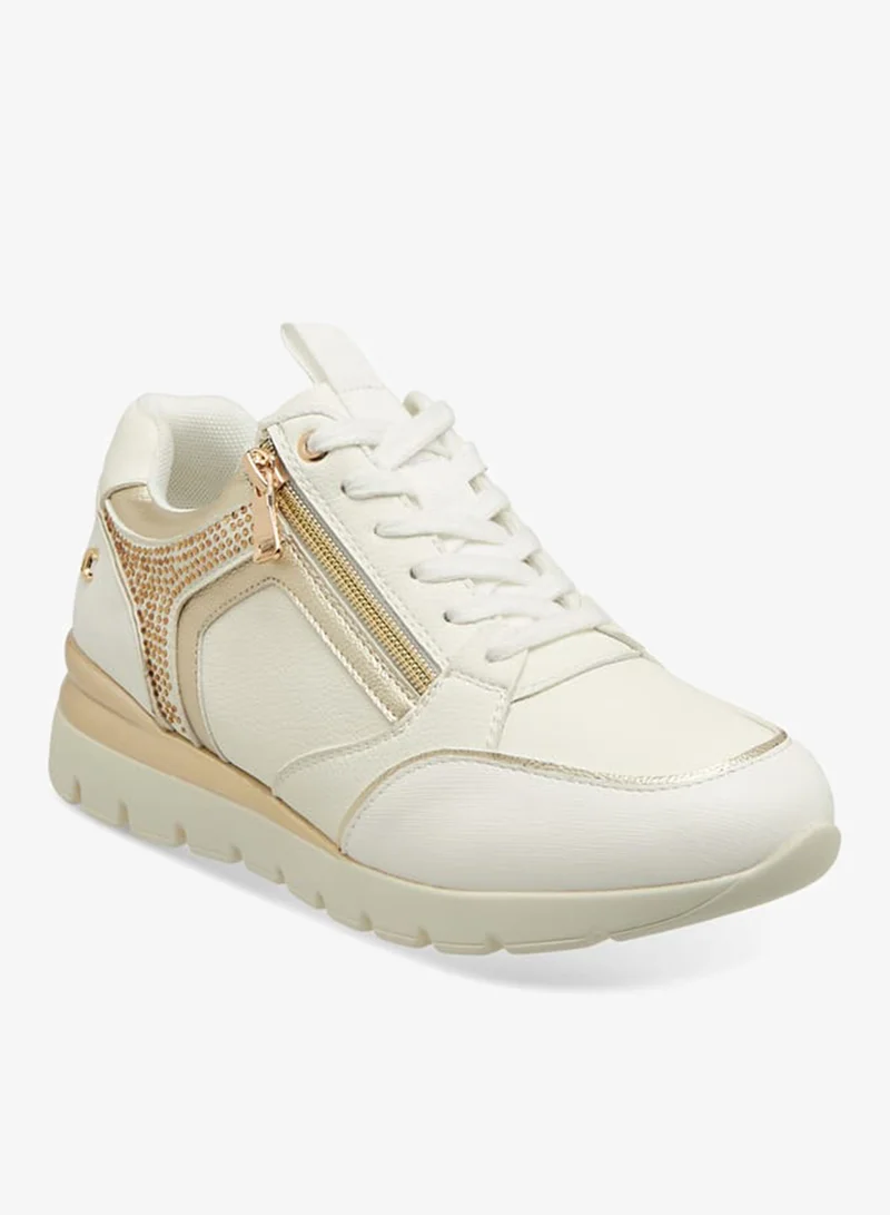 لو كونفورت سنيكرز نسائي بأربطة وكعب ويدج