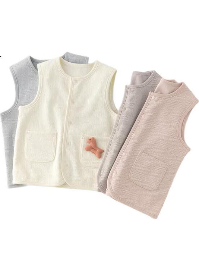 Good bear Guaiqi Bear Baby Toddler Pure Cotton Vest Spring Autumn Children'S Vest Boys And Girls Baby Shawl Spring Autumn Small Jacket - Image 3