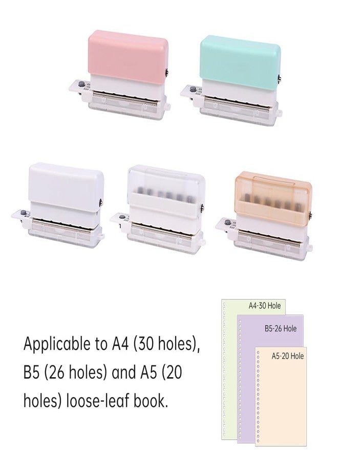Sunydog 6 Hole Paper Punch, Handheld Circle Punch Puncher, 3 Sheet Capacity Round Hole Paper Puncher for A4 A5 B5 Notebook Scrapbook Diary Planner, Pocket Size, 5.5mm Hole Diameter, Transparent Brown - Image 5