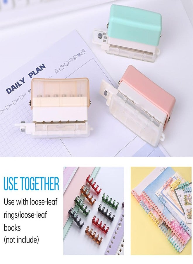Sunydog 6 Hole Paper Punch, Handheld Circle Punch Puncher, 3 Sheet Capacity Round Hole Paper Puncher for A4 A5 B5 Notebook Scrapbook Diary Planner, Pocket Size, 5.5mm Hole Diameter, Transparent Brown - Image 4