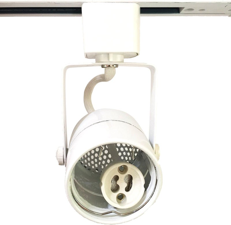 White GU10 Line Voltage Track Lighting Head (Bulb NOT Included) Compatible H Type 3-Wire Single Circuit Track Systems,ETL-Listed