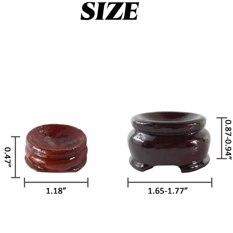 NSBELL 20PCS 2 Sizes Wooden Egg Stands Holders Displays Stand Ball Egg Base for Crystal Ball Sphere Globe Stone Decor Dark Red Color - Image 2