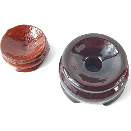 NSBELL 20PCS 2 Sizes Wooden Egg Stands Holders Displays Stand Ball Egg Base for Crystal Ball Sphere Globe Stone Decor Dark Red Color - Image 4