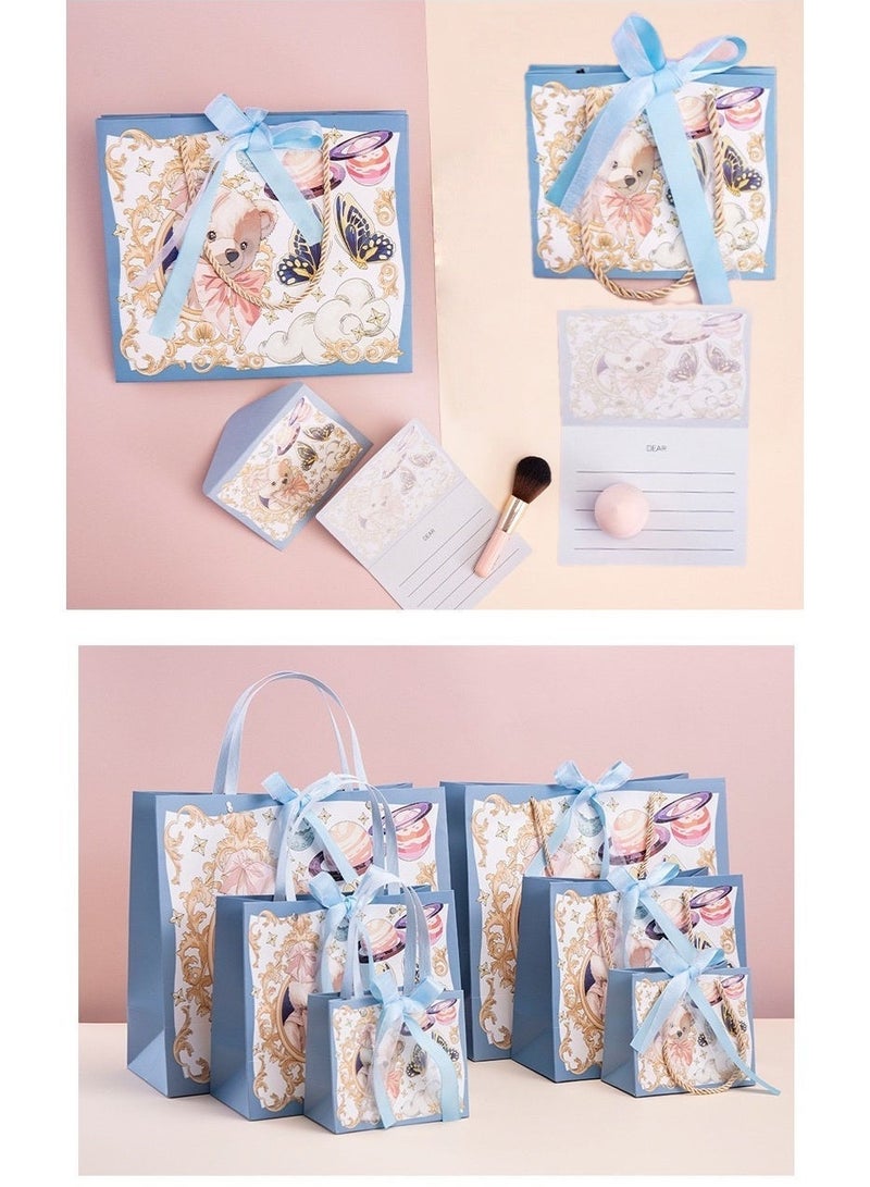 Cute Bear Planet Creative Hand-painted Gift Bag Birthday Celebration Gift Bag Packaging Bag Large Holiday Handbag Paper Bag Containing Greeting Card - Image 1