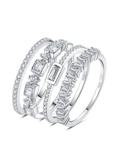 Princess Emerald Cut Cz Stackable Wedding Ring Eternity Bands For Women, Cubic Zirconia 925 Sterling Silver 14K White Gold Plated Promise Ring For Her, 4Pc Anniversary Ring Sets Size 10 - pzsku/Z49535E8EBF3F6E413B9EZ/45/_/1735214705/55f5aa85-4d5f-4181-8c14-b6a2c1501935