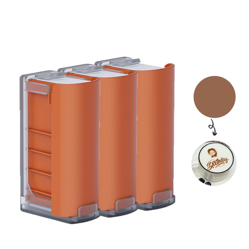 EVEBOT Handheld Food PrintPen FancyBox Replacement for DIY Custom Coffee Cocktail Cake Macaron Printing, Easy to Use & High Production, Brown 3PCS FancyBox - Image 1